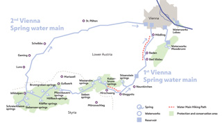 Map of the 1st and 2nd Vienna high spring pipeline