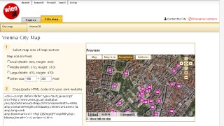Embedding function of the wien.at online city map