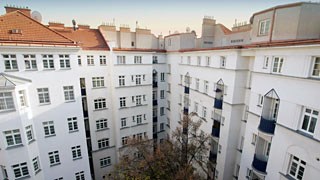 Inner courtyard of a residential building in Vienna