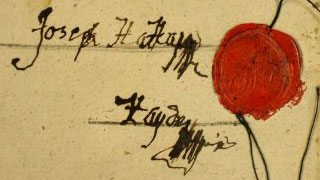 Unterschrift Joseph Haydns mit Siegel