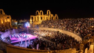 Concert of the Vienna Opera Ball Orchestra in an amphitheatre in El Jem