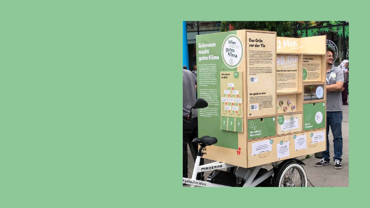 Das Klima-Tour-Fahrrad zum Thema Grünraum.
