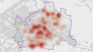 Karte von Wien mit Abwrmepozenzial