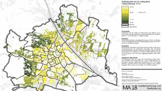 Wien-Karte: Zufriedenheit mit der Luftqualitt in 91 Bezirksteilen farblich dargestellt