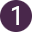  Zahl 1 auf rundem lila Hintergrund