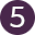  Zahl 5 auf rundem lila Hintergrund
