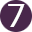  Zahl 7 auf rundem lila Hintergrund