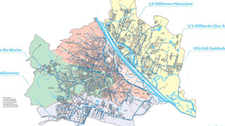 Plan der Einzugsgebiete des Wiener Kanalnetzes