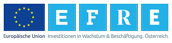 Logo des Europischen Fonds fr regionale Entwicklung mit Aufschrift "EFRE"