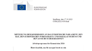 Cover des Arbeitsprogramms 2024 der Europischen Kommission