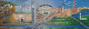 Gemälde: "Floridsdorf im 21. Jahrhundert"