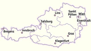 karta austrije Beč   glavni grad Republike Austrije karta austrije