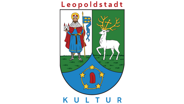 Wappen der Donaustadt mit Schriftzug "Leopoldstadt Kultur"