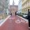 Rote breite Fahrradstraße Argentinierstraße