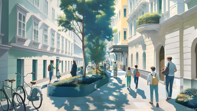 Visualisierung der neu gestalteten Mühlgasse