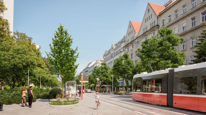 Visualisierung der Straßenbahnlinie 12