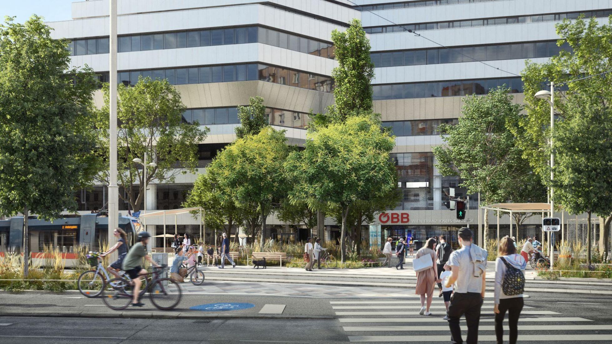 Visualisierung Julius-Tandler-Platz Bahnhof Eingang