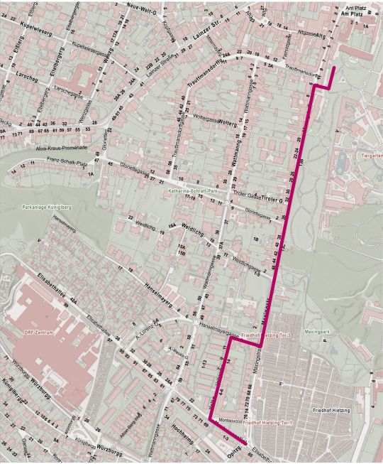 copyright: Wiener Netze Plan zeigt Maxingstraße und Umgebung im 13. Bezirk