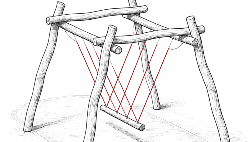 Zeichnung von einer Seilschaukel