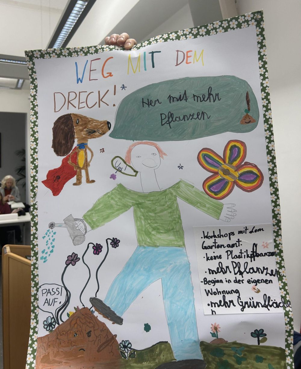 Plakat im Rahmen von Ideenfindungen im Workshop zum Kinder- und Jugendparlament