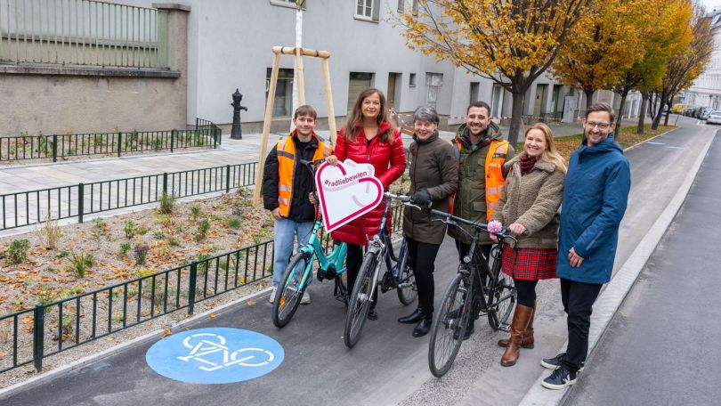 Eröffnung des Radweges in der Währinger Staße mit Ulli Sima, Silvia Nossek und Martin Blum