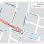 Stadtplanausschnitt mit rotmarkiertem Bereich der 2. Phase der Gleisbauarbeiten im Bereich Aumanngasse
