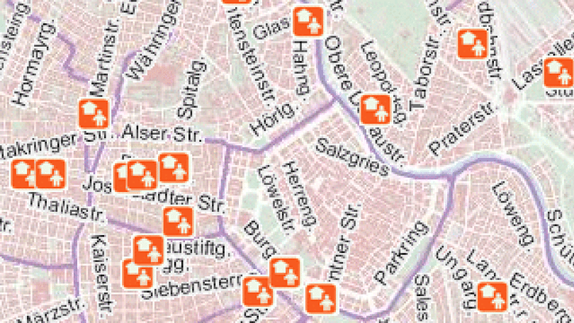 Ausschnitt aus dem wien.at-Stadtplan