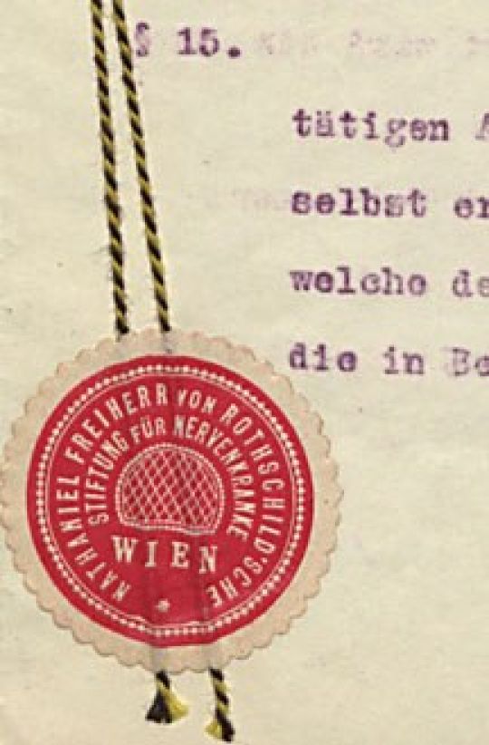 copyright: Wiener Stadt- und Landesarchiv Siegel der Nathaniel Freiherr von Rothschild'sche Stiftung für Nervenkranke