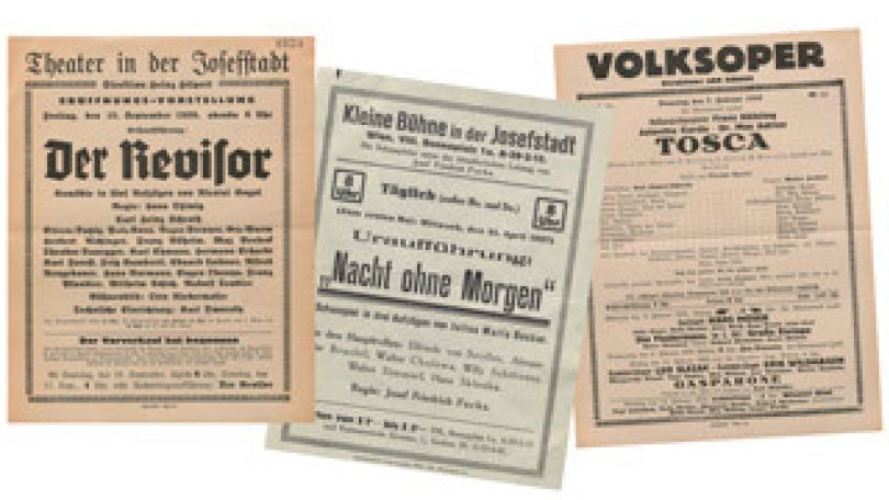 3 alte Wiener Theaterzettel
