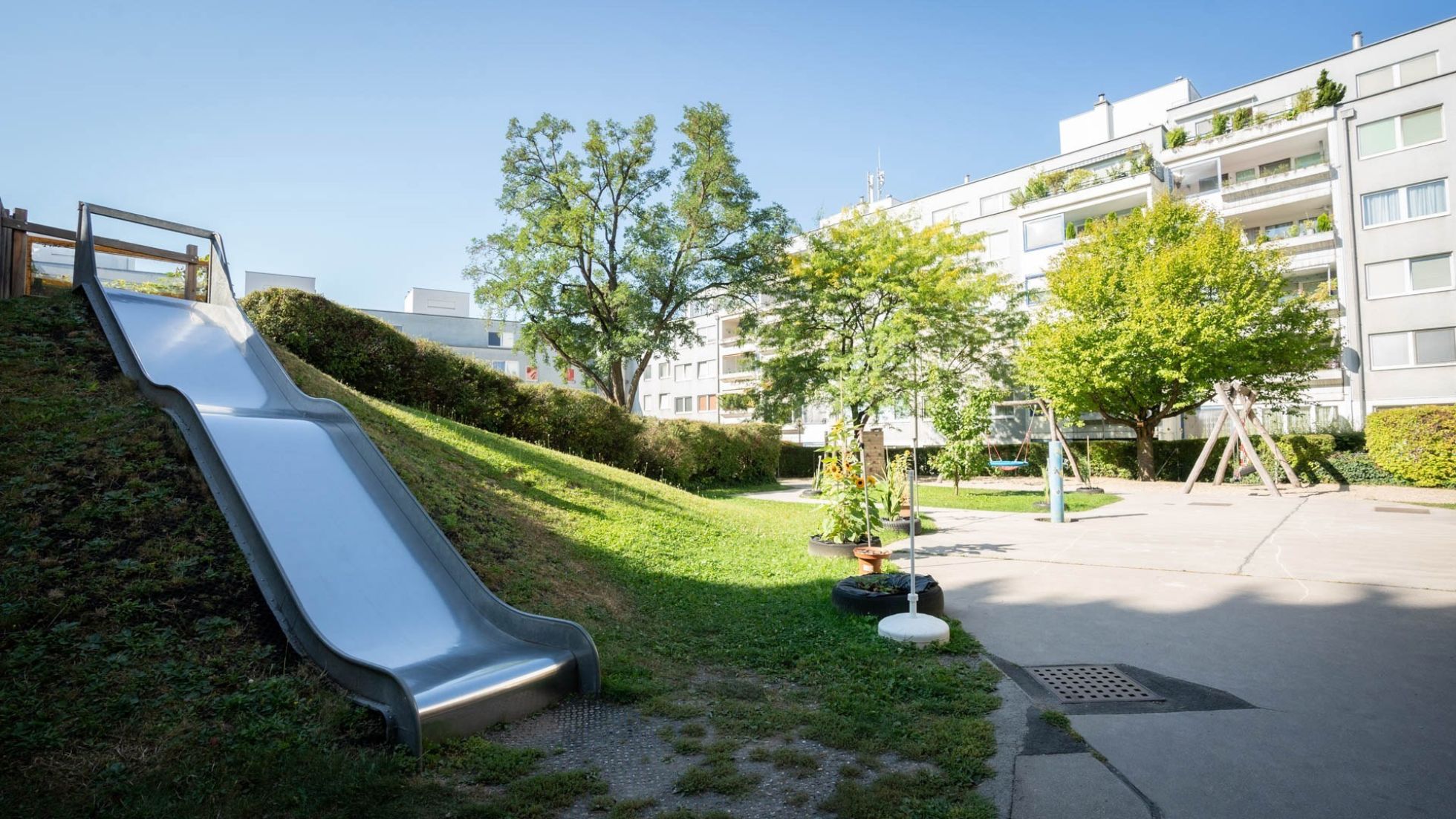 copyright: MA 10/ DAVID BOHMANN Außenbereich Kindergarten Felbigergasse 45