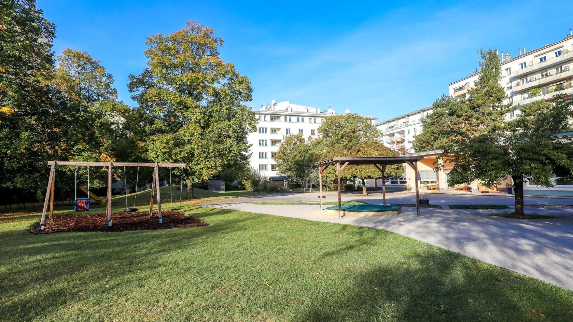 copyright: MA10/Christian Fürthner Außenbereich Kindergarten Pappenheimgasse 22a