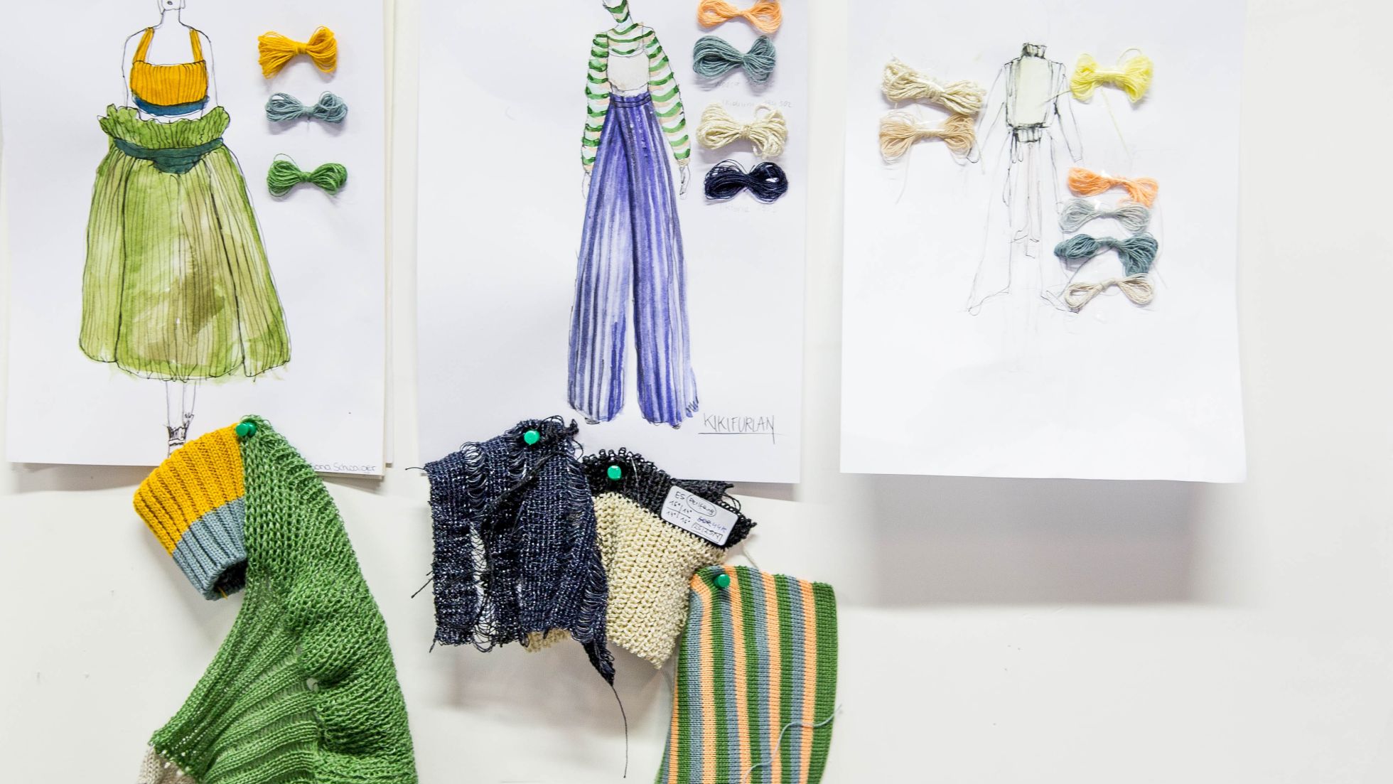 copyright: Paul Mittnik Skizzen für Mode aus Strickstoff