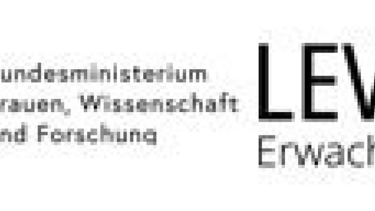 Logos Level Up - Erwachsenenbildung, Europäische Union und Bundesministerium für Frauen, Wissenschaft und Forschung