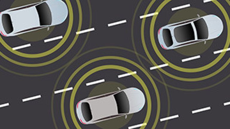 copyright: Adobe Stock Visualisierung von selbstfahrenden Autos im Straßenverkehr