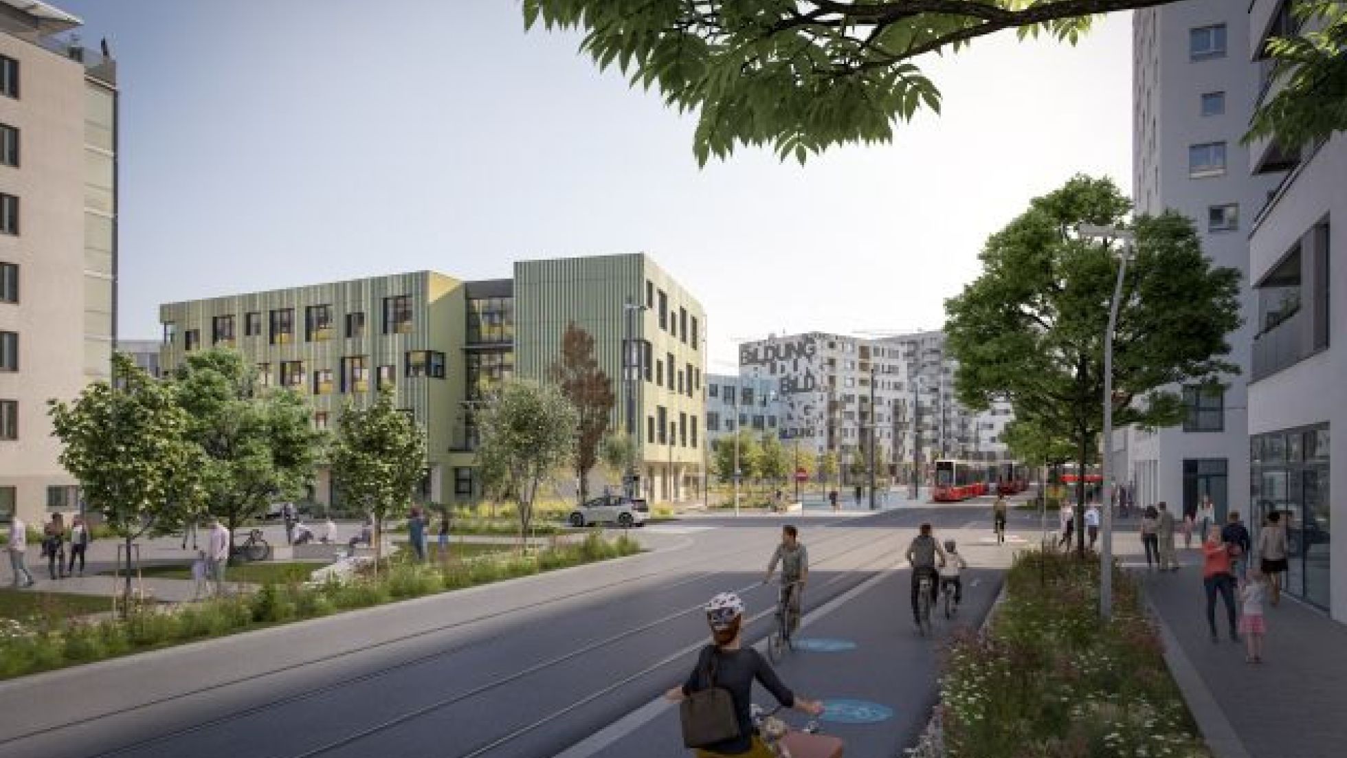 Visualisierung des neuen Zweirichtungsradwegs in der Taborstraße