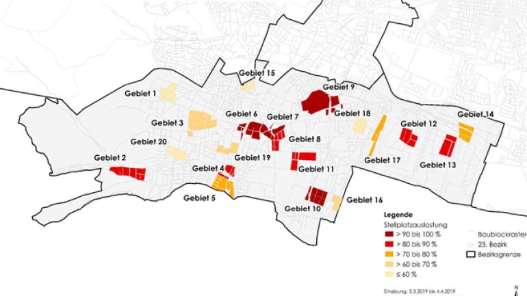 copyright: MA 18 Karte von Liesing mit Markierungen in verschiedenen Rot-Tönen