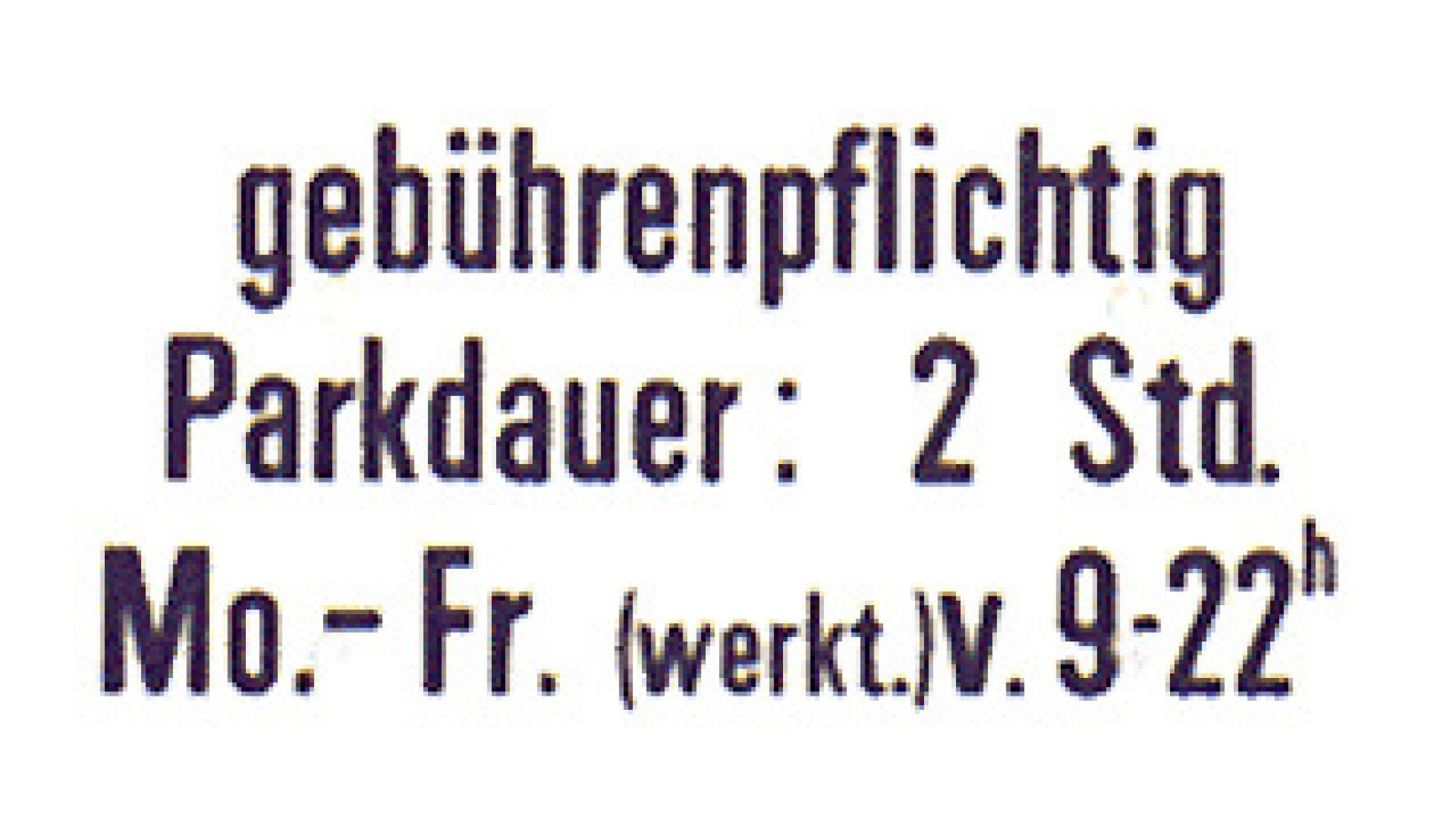 copyright: MA 67 white sign with information on parking duration and validity time