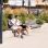 copyright: Stadt Wien / Johannes Wiedl 2 Menschen sitzen auf einem Platz am Rand einer Grünfläche