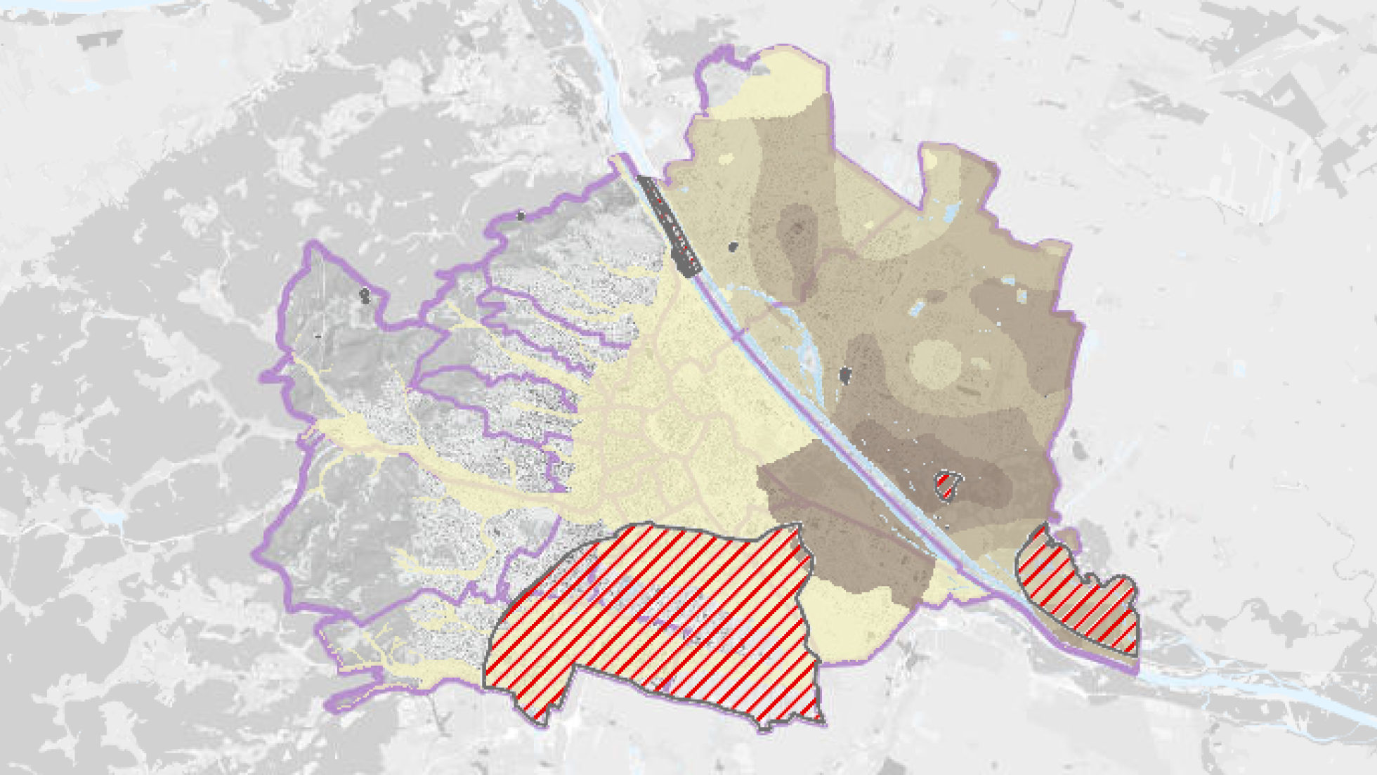 Ausschnitt aus der Karte des Erdwärmepotenzialkataster