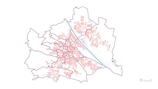 Karte Wiens mit den fernwärmeversorgten Gebieten