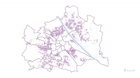 Karte Wiens mit "Lokale Wärme Gemeinsam"-Gebieten
