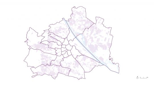 Karte Wiens mit den "Lokale Wärme individuell"-Gebieten