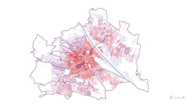 Karte Wiens mit den verschiedenen Wärmeversorgungs-Gebieten laut Wiener Wärmeplan 2040