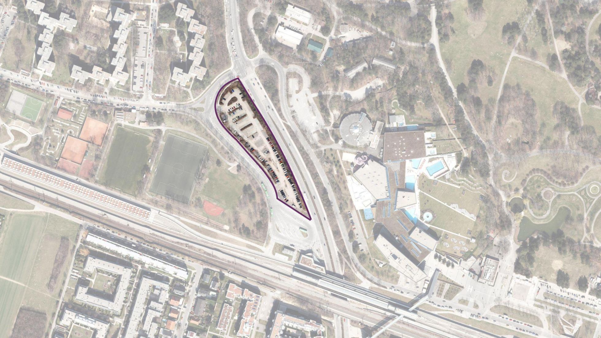 copyright: Stadt Wien/GIS Luftbild mit Abgrenzung des Bearbeitungsgebiets