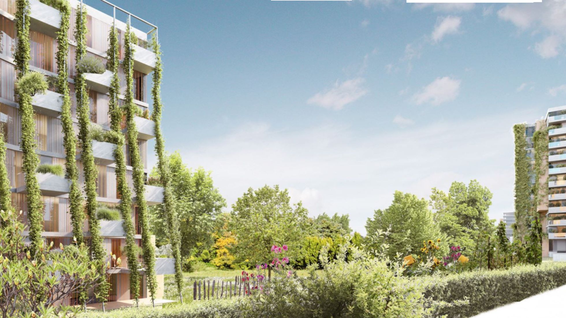 copyright: Schreiner, Kastler Rendering Wohngebäude mit viel Grünfläche dazwischen