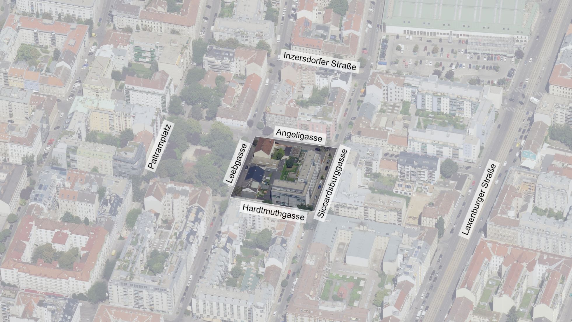 copyright: Stadt Wien/Stadtplan3D Schrägluftbild des Bearbeitungsgebiets
