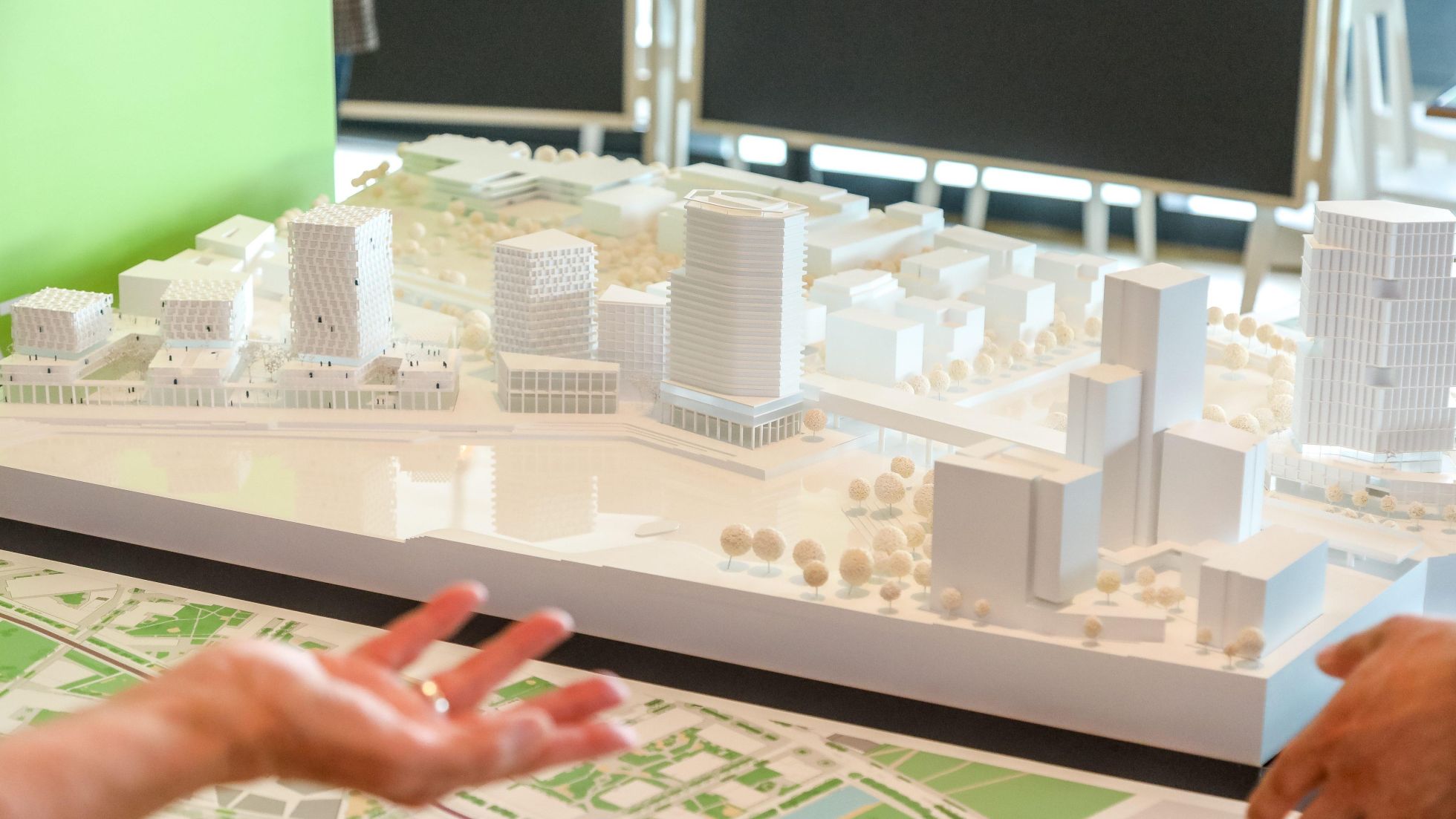 Modell mit allen siegreichen Entwürfen