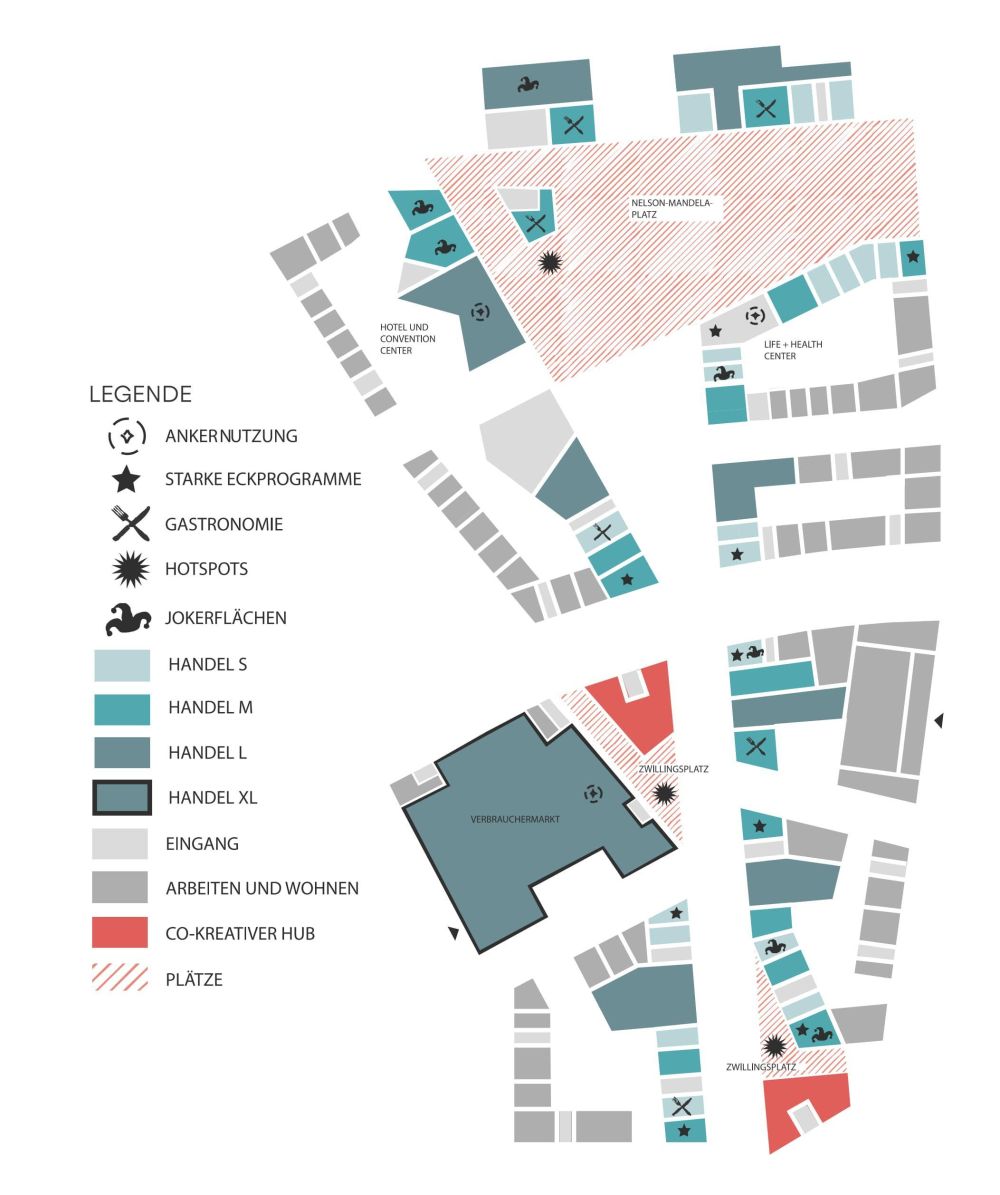 Beispielhafte Aufteilung der Gewerbeflächen Übersichtsplan
