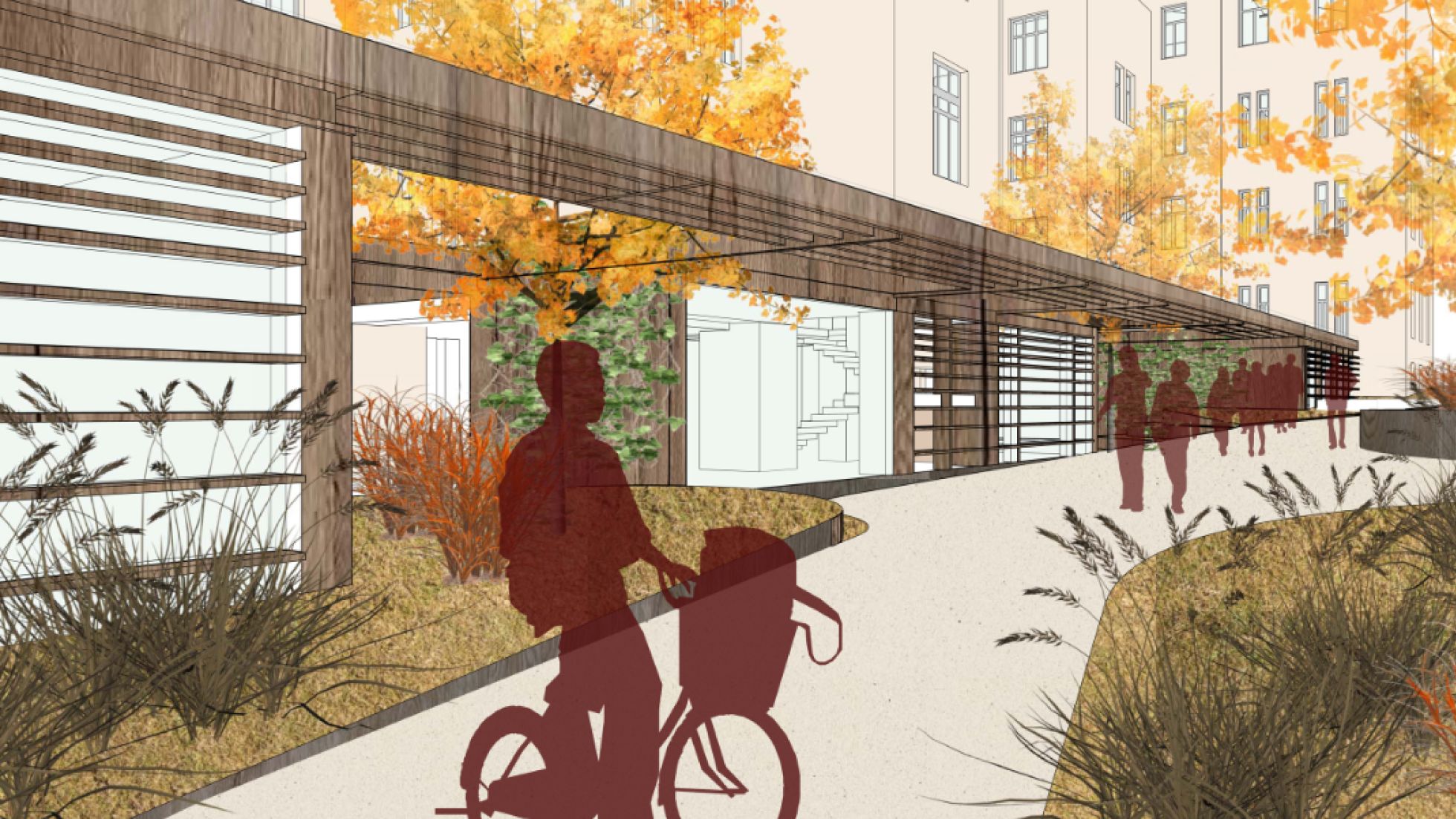 copyright: Silberpfeil-Architekten ZT GmbH schematische Darstellung Schulgebäude Eingangsbereich
