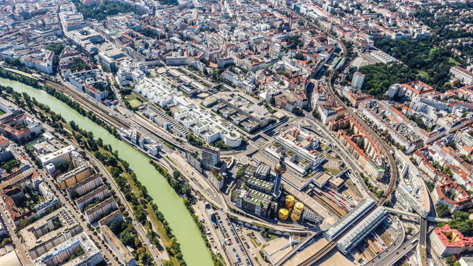 copyright: Stadt Wien/Christian Fürthner Schrägluftbild über das Bearbeitungsgebiet und Umgebung